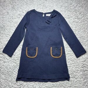 Hope and Henry Dress Girls 4 Quilted Ponte Riding Dress Pockets Bow Elbow Patch